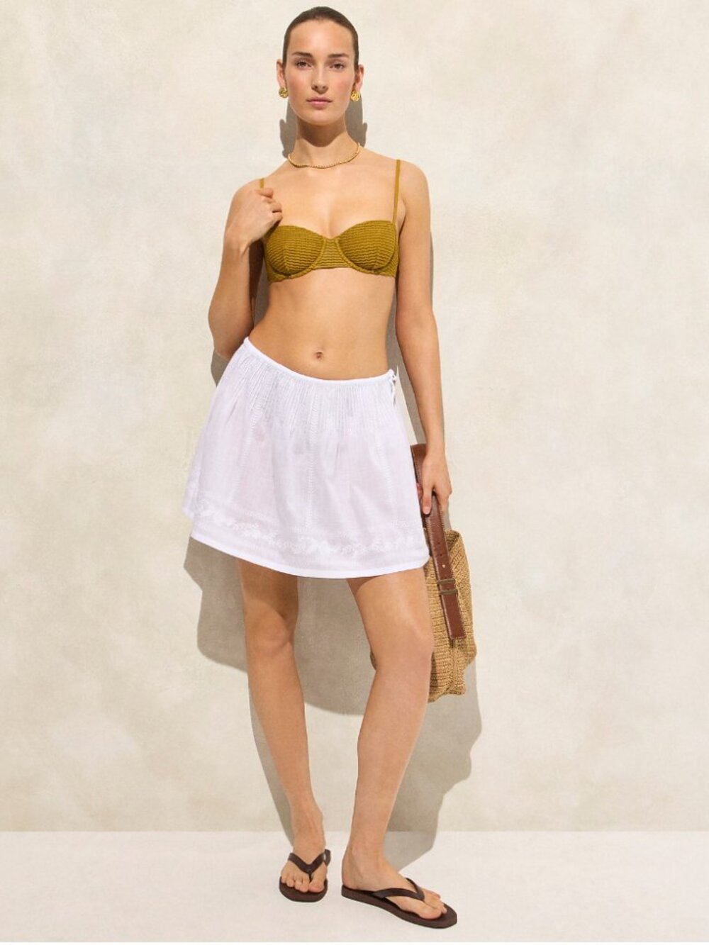 J.Crew Embroidered Side Tie Mini Skirt (Size S)